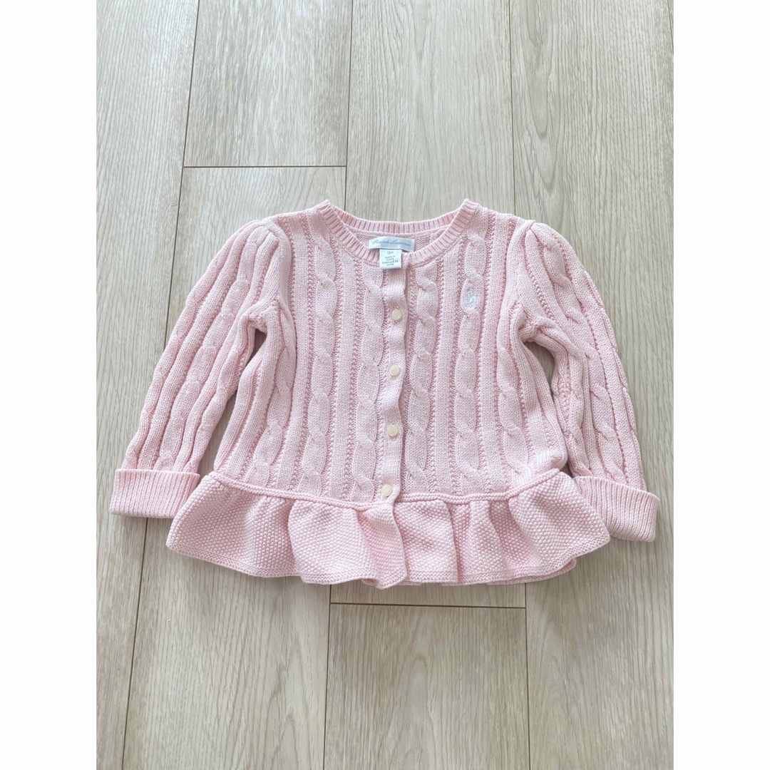 Ralph Lauren(ラルフローレン)のラルフローレン　カーディガン　ピンク　12M キッズ/ベビー/マタニティのベビー服(~85cm)(カーディガン/ボレロ)の商品写真