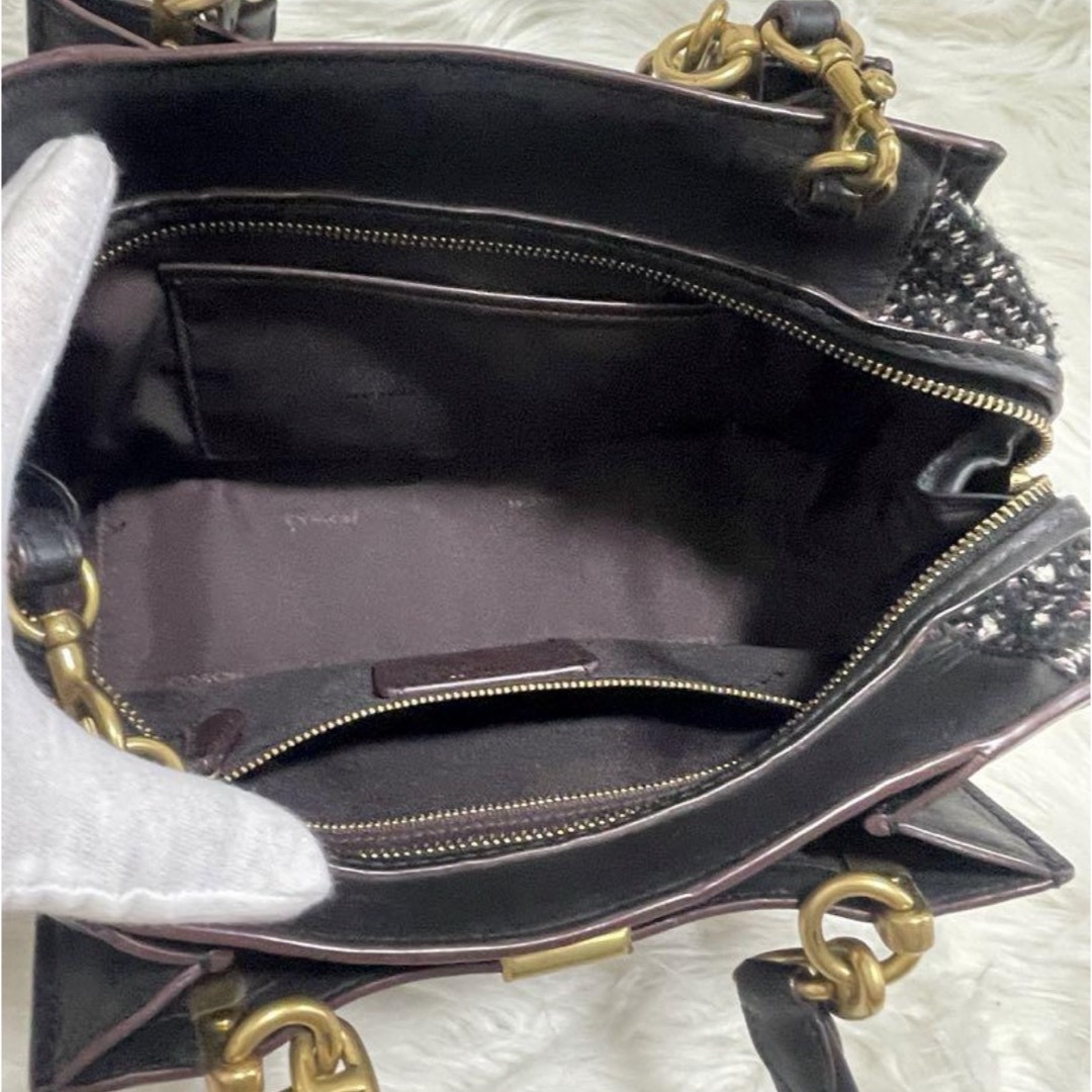 COACH(コーチ)の⭐️極美品coach87998 2wayショルダー付き本革ハンドバッグ ブラック レディースのバッグ(ハンドバッグ)の商品写真