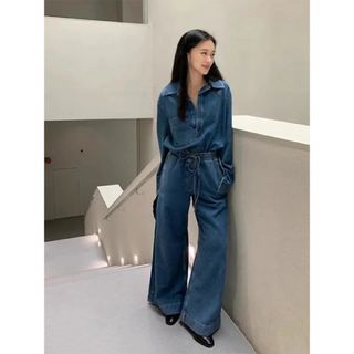 ザラ(ZARA)のデニムセットアップ　レディース(デニム/ジーンズ)