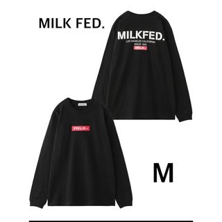 MILK FED. ミルクフェド ロンT ブラック ロゴ Mサイズ