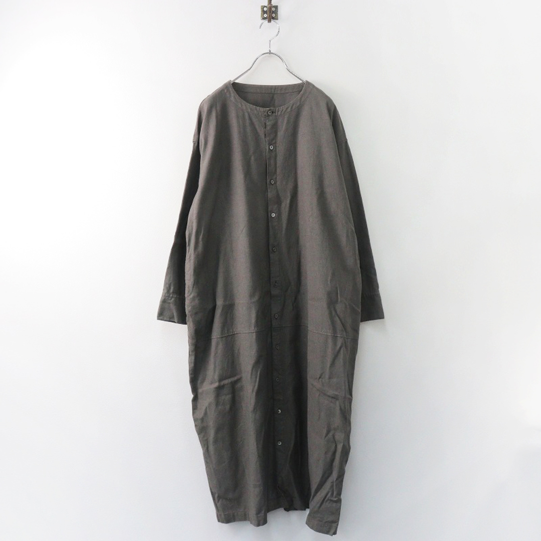 nest Robe(ネストローブ)の2023SS ネストローブ nest Robe UpcycleLino コクーンワンピース F/チャコールグレー【2400013827645】 レディースのワンピース(その他)の商品写真