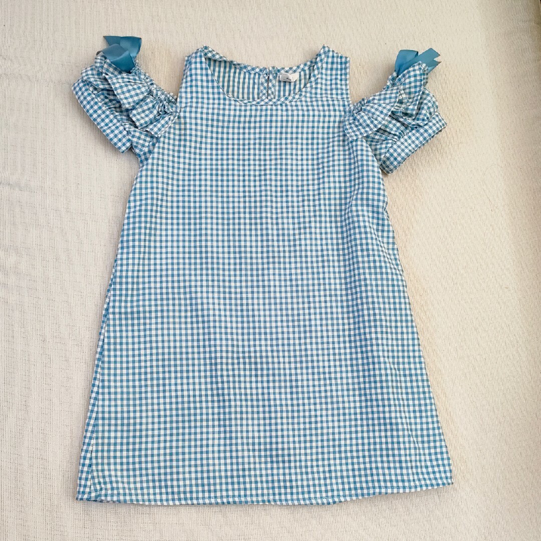 110cm 肩出しワンピース♡ キッズ/ベビー/マタニティのキッズ服女の子用(90cm~)(ワンピース)の商品写真