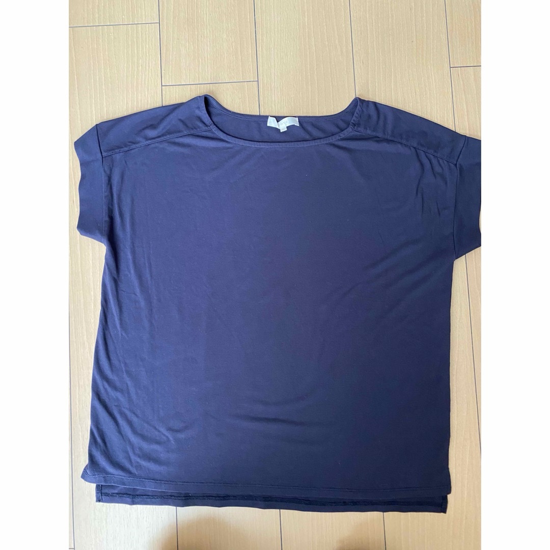 ネイビーフレンチ袖 レディースのトップス(Tシャツ(半袖/袖なし))の商品写真