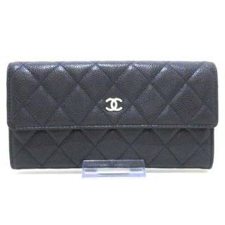 シャネル(CHANEL)のCHANEL(シャネル) 長財布 マトラッセ ダークネイビー キャビアスキン(財布)