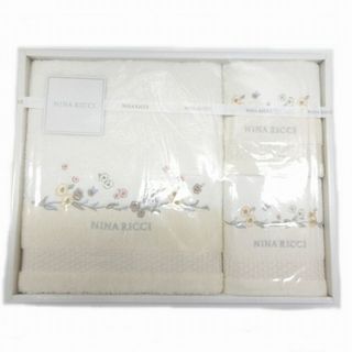 NINA RICCI - ニナリッチ タオルセット バスタオル フェイスタオル 中身未開封 花柄刺繍 白