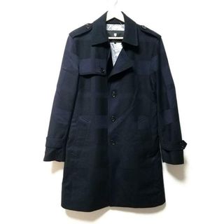 ブラックレーベルクレストブリッジ(BLACK LABEL CRESTBRIDGE)のBLACK LABEL CRESTBRIDGE(ブラックレーベルクレストブリッジ) トレンチコート サイズM メンズ美品  - ダークネイビー×黒 長袖/チェック柄/秋/春(トレンチコート)