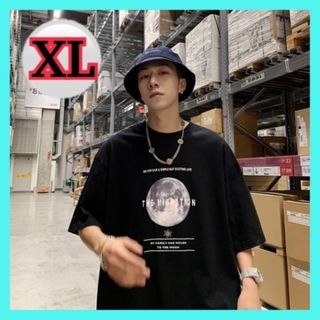 【早い者勝ち】ムーン　XLサイズ   プリント　ユニセックス　ストリート　黒(Tシャツ/カットソー(半袖/袖なし))