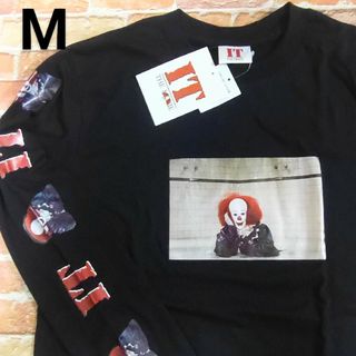 【新品】映画  IT イット Tシャツ ロンT M ブラック 黒 ピエロ(Tシャツ/カットソー(七分/長袖))