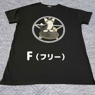 【5/6までお値下げ中】 F フリーサイズ：BIGチュニックTシャツ 天球　黒(チュニック)