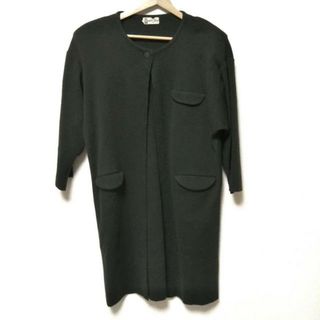 ピエールカルダン(pierre cardin)のpierre cardin(ピエールカルダン) コート レディース美品  - ダークグリーン 長袖/ニット/肩パッド/春/秋(その他)