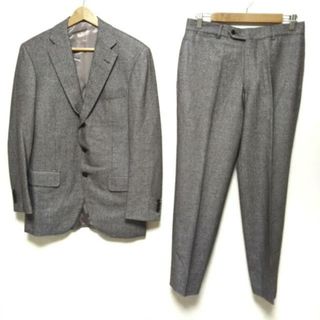 TOMORROWLAND - TOMORROWLAND(トゥモローランド) シングルスーツ メンズ美品  - ダークブラウン×白×ライトグレー Ermenegildo Zegna