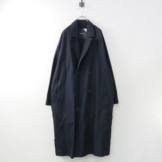 エイトン ATON SILK LINEN SHANTUNG GAWN TRENCH COAT リネンシルク オーバーサイズガウントレンチコート 4/ネイビー【2400013811224】(トレンチコート)