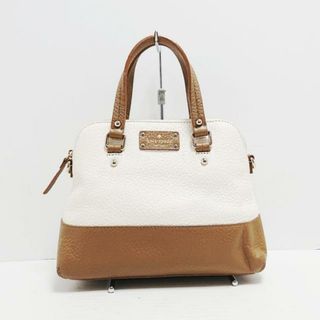 ケイトスペードニューヨーク(kate spade new york)のKate spade(ケイトスペード) ハンドバッグ - PXRU4890 白×ダークブラウン レザー(ハンドバッグ)