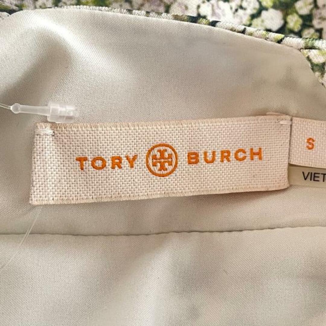 Tory Burch(トリーバーチ)のTORY BURCH(トリーバーチ) ワンピース サイズS レディース美品  - 白×ダークグリーン×マルチ ノースリーブ/ロング/花柄 レディースのワンピース(その他)の商品写真