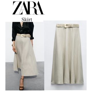 ZARA - 【期間限定セール】ZARAリネンスカート