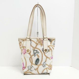 グッチ(Gucci)のGUCCI(グッチ) トートバッグ チャーミー 153361 アイボリー×ゴールド×マルチ サテン×レザー(トートバッグ)