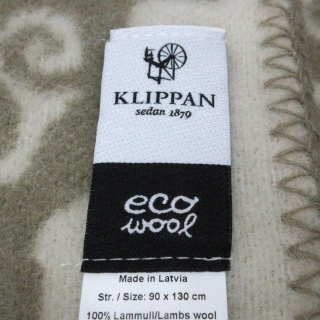 KLIPPAN(クリッパン)のKLIPPAN(クリッパン) ブランケット - カーキ×アイボリー ヒツジ柄 ウール キッズ/ベビー/マタニティのこども用ファッション小物(おくるみ/ブランケット)の商品写真