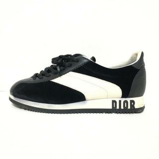 クリスチャンディオール(Christian Dior)のDIOR/ChristianDior(ディオール/クリスチャンディオール) スニーカー 34 レディース DIORUN KCK198VXCS11X 黒×アイボリー インソール取外し可/アウトソール張替済 レザー×ベロア(スニーカー)