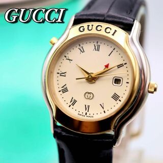 グッチ(Gucci)の美品！GUCCI デイト ゴールド クォーツ レディース腕時計 525(腕時計)