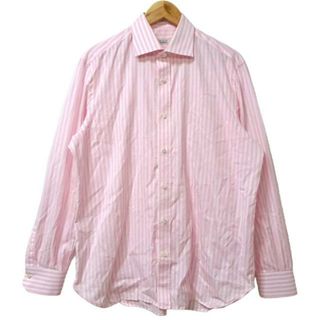 ISAIA(イザイア) 長袖シャツ サイズ16/41 メンズ - ピンク×白 ストライプ(シャツ)