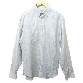 ロロピアーナ(LORO PIANA)のLoro Piana(ロロピアーナ) 長袖シャツ サイズ17/43 メンズ美品  - ブルー×グリーン×マルチ 麻/ストライプ(シャツ)