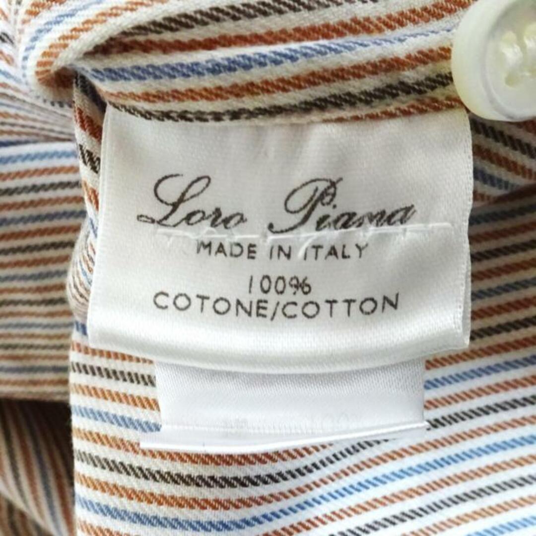 LORO PIANA(ロロピアーナ)のLoro Piana(ロロピアーナ) 長袖シャツ サイズXL メンズ美品  - ブラウン×ブルー×マルチ ストライプ メンズのトップス(シャツ)の商品写真