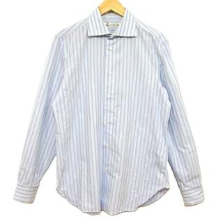 BORRELLI(ボレリ) 長袖シャツ サイズ16/42 メンズ美品  - 白×ライトブルー×パープル ストライプ(シャツ)