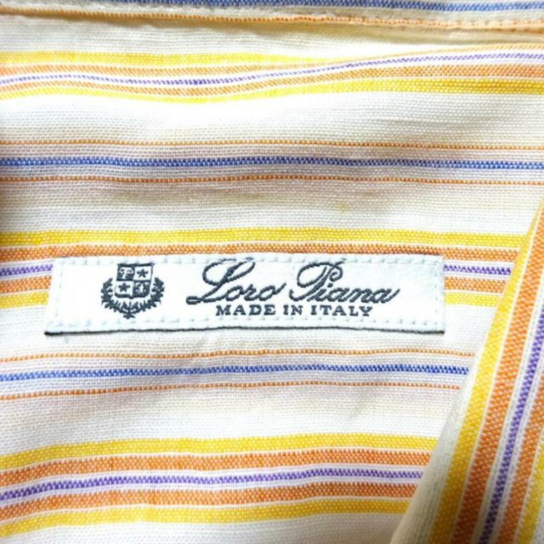 LORO PIANA(ロロピアーナ)のLoro Piana(ロロピアーナ) 長袖シャツ サイズ42 XS メンズ - オレンジ×ブルー×イエロー ストライプ メンズのトップス(シャツ)の商品写真