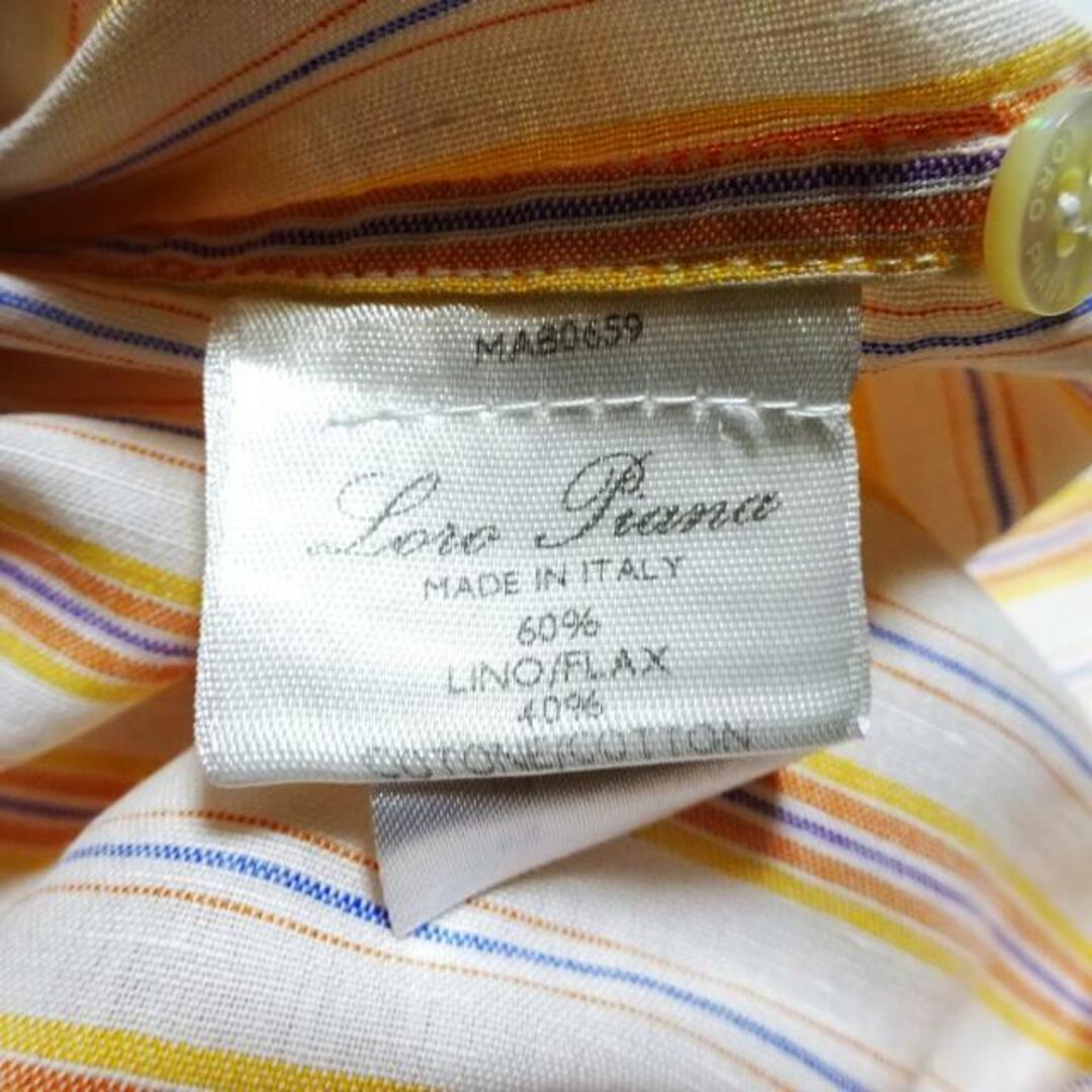 LORO PIANA(ロロピアーナ)のLoro Piana(ロロピアーナ) 長袖シャツ サイズ42 XS メンズ - オレンジ×ブルー×イエロー ストライプ メンズのトップス(シャツ)の商品写真