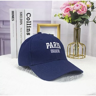 ロゴキャップ PARIS キャップ ネイビー 帽子 韓国 小顔効果 UV防止(キャップ)
