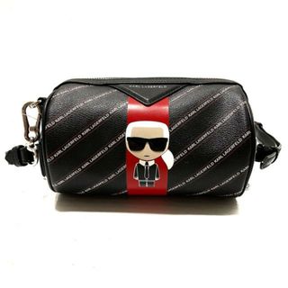 カールラガーフェルド(Karl Lagerfeld)のKARL LAGERFELD(カールラガーフェルド) ショルダーバッグ - 黒×レッド×マルチ PVC(塩化ビニール)×レザー(ショルダーバッグ)