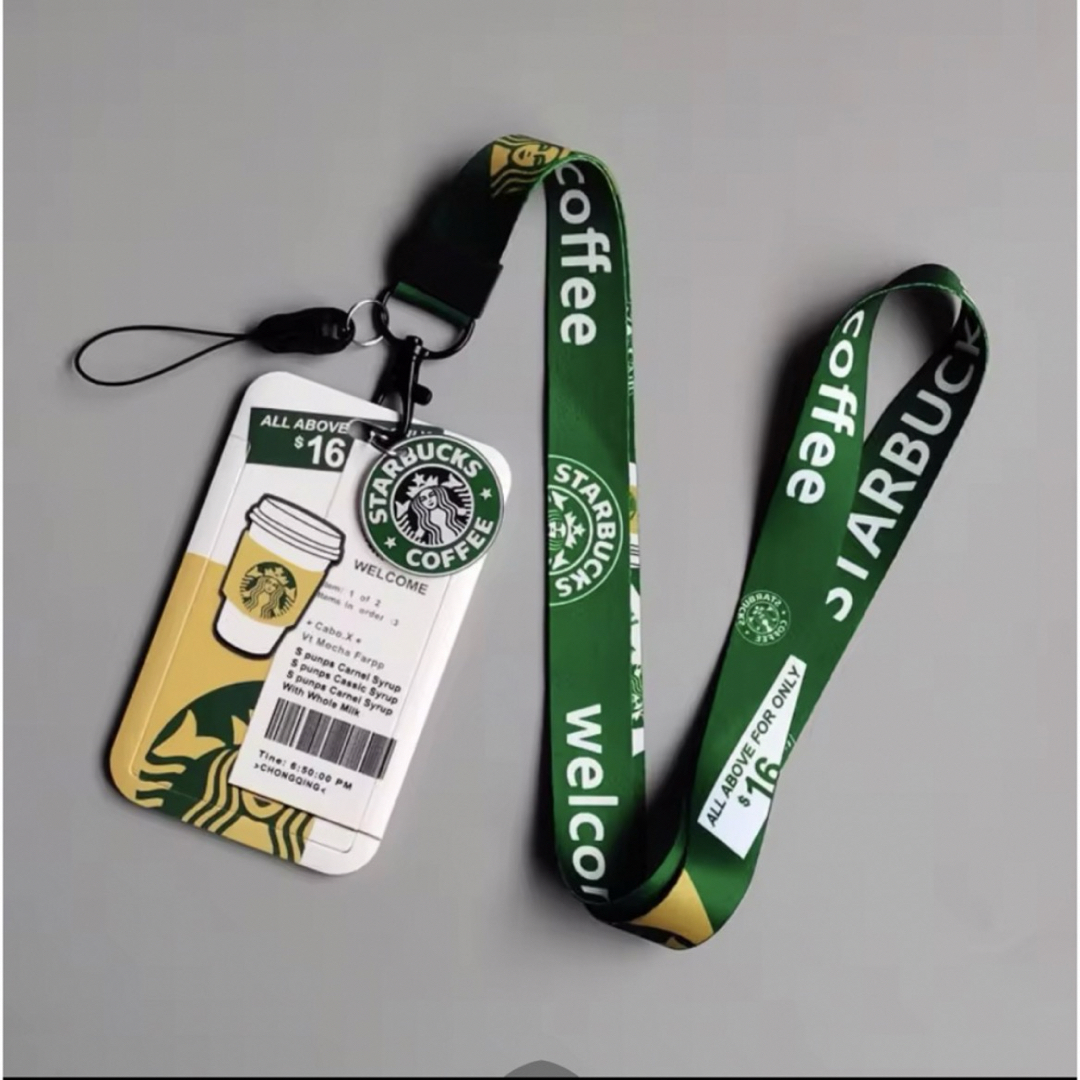 Starbucks(スターバックス)のスターバックス　スタバIDカードケース社員証ホルダー ネックストラップ定期33 レディースのファッション小物(名刺入れ/定期入れ)の商品写真