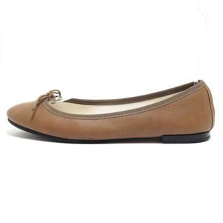 レペット(repetto)のrepetto(レペット) フラットシューズ 38 レディース - ブラウン リボン/アウトソール張替済 レザー(その他)