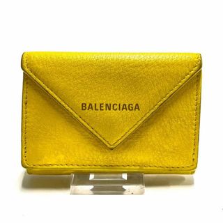 バレンシアガ(Balenciaga)のBALENCIAGA(バレンシアガ) 3つ折り財布 ペーパーミニウォレット 391446 イエロー レザー(財布)