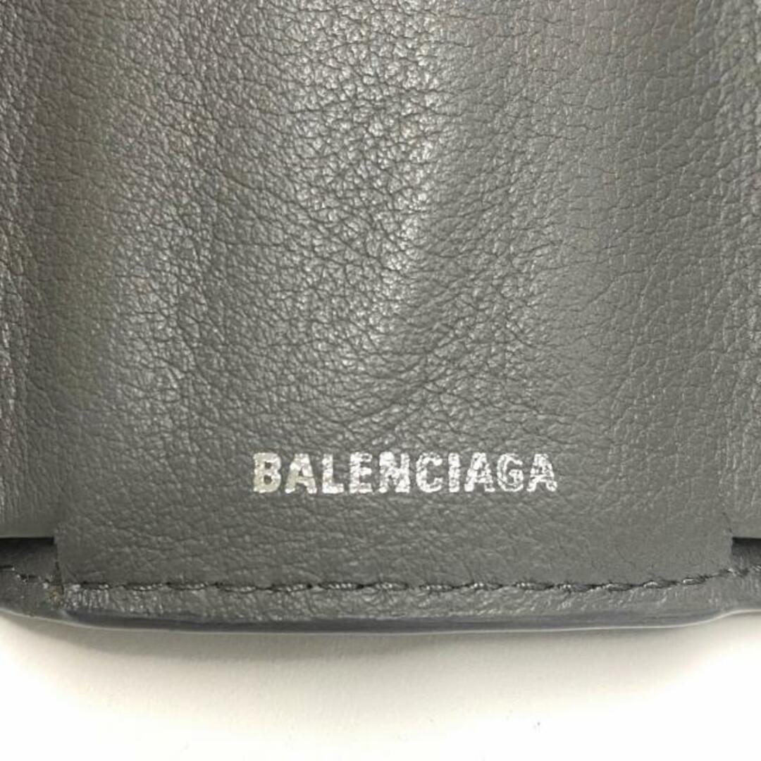 Balenciaga(バレンシアガ)のBALENCIAGA(バレンシアガ) 3つ折り財布 ペーパーミニウォレット 391446 ダークグレー レザー レディースのファッション小物(財布)の商品写真