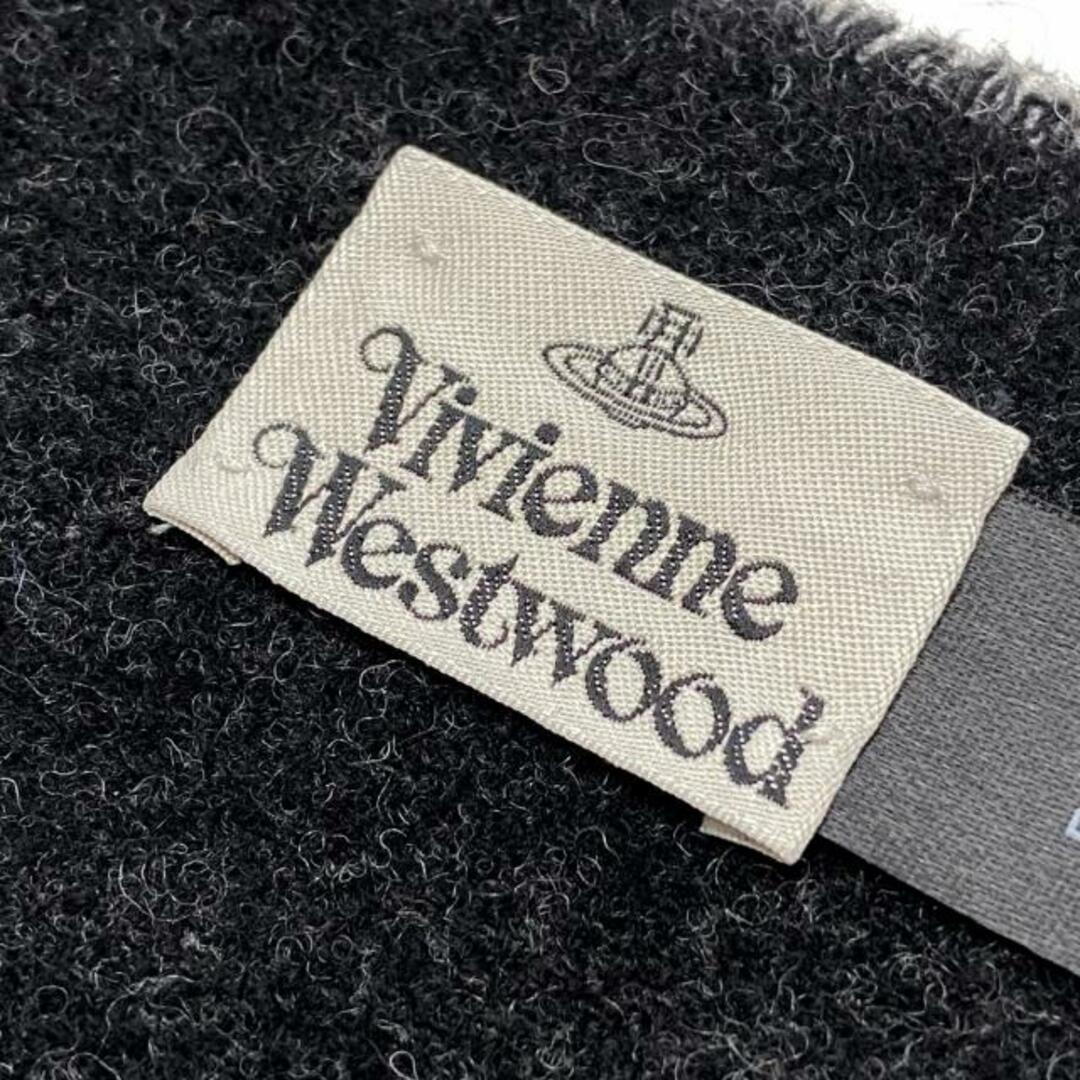 Vivienne Westwood(ヴィヴィアンウエストウッド)のVivienneWestwood(ヴィヴィアンウエストウッド) マフラー美品  - 黒×ダークグレー ウール レディースのファッション小物(マフラー/ショール)の商品写真