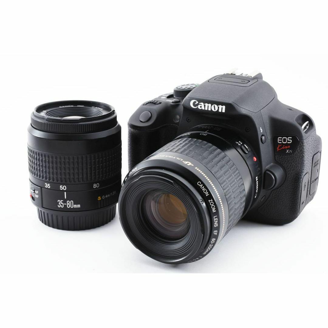 Canon(キヤノン)の美品　Canon EOS kiss x7i ダブルズームキット　スマホ転送可能 スマホ/家電/カメラのカメラ(デジタル一眼)の商品写真