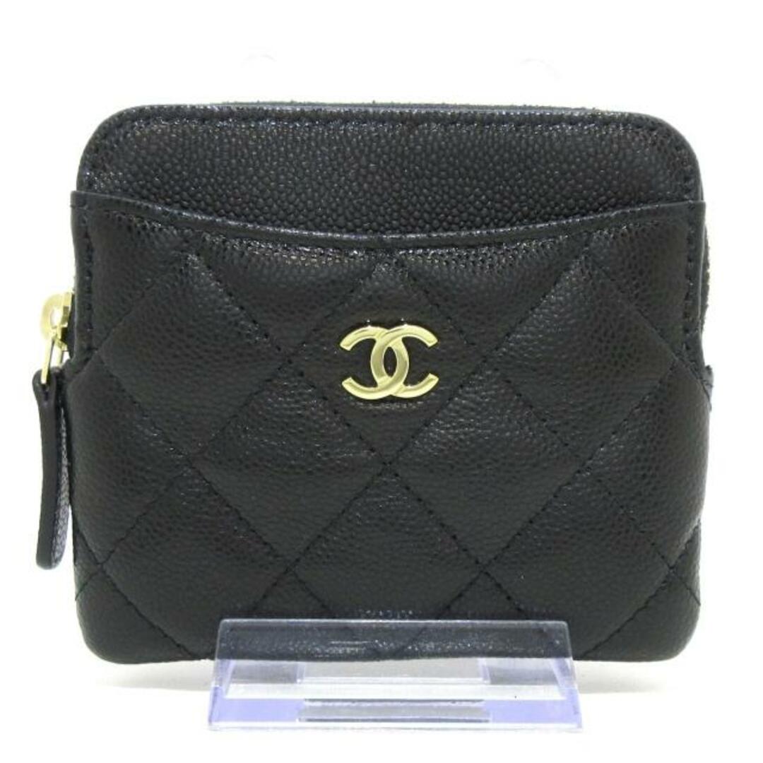 CHANEL(シャネル)のCHANEL(シャネル) コインケース美品  マトラッセ/ジップコインパース AP2061 黒 ゴールド金具 キャビアスキン レディースのファッション小物(コインケース)の商品写真