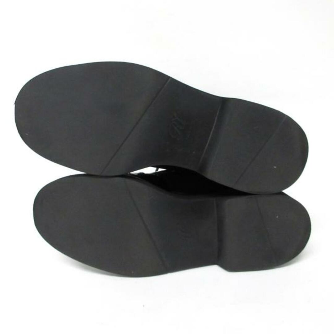 ROGER VIVIER(ロジェヴィヴィエ)のRogerVivier(ロジェヴィヴィエ) ブーツ 37　1/2 レディース - 黒 ベロアシューレース/レースアップ/サイドジップ エナメル（レザー）×化学繊維 レディースの靴/シューズ(ブーツ)の商品写真