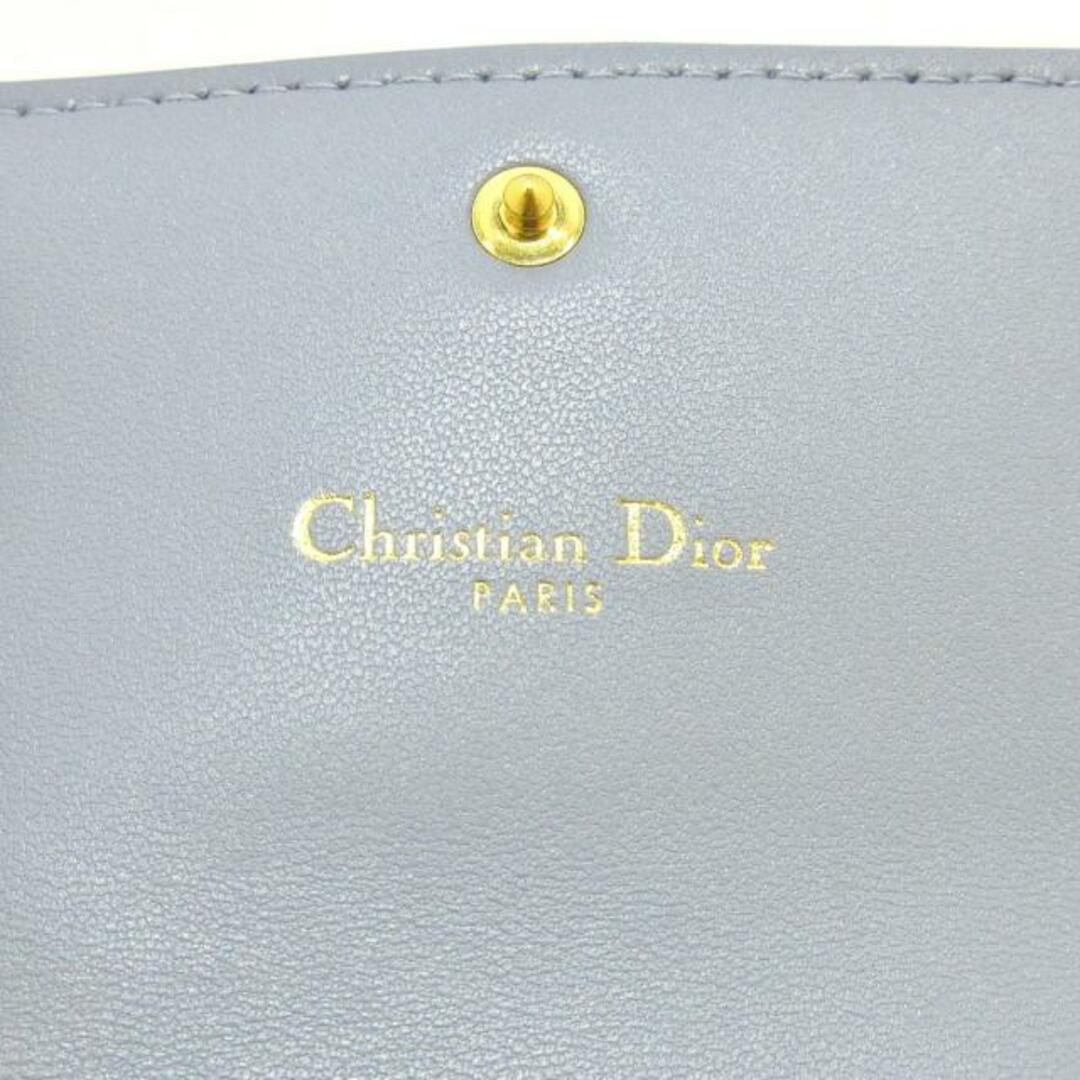 Christian Dior(クリスチャンディオール)のDIOR/ChristianDior(ディオール/クリスチャンディオール) 3つ折り財布美品  カロ ハイビスカス ウォレット S5175UWHC ライトブルー カーフスキン レディースのファッション小物(財布)の商品写真