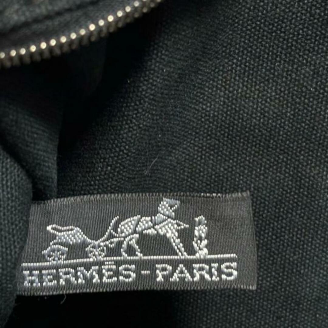 Hermes(エルメス)のHERMES(エルメス) トートバッグ トロカホリゾンタルMM 黒×ダークブラウン×ベージュ キャンバス×レザー レディースのバッグ(トートバッグ)の商品写真