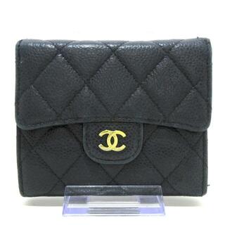 シャネル(CHANEL)のCHANEL(シャネル) 3つ折り財布 マトラッセ A82288 黒 ゴールド金具 キャビアスキン	(財布)