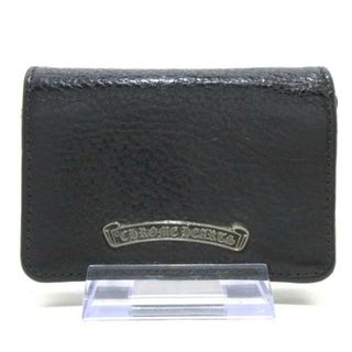 クロムハーツ(Chrome Hearts)のChrome hearts(クロムハーツ) 名刺入れ 黒×シルバー スクロールラベル レザー(名刺入れ/定期入れ)