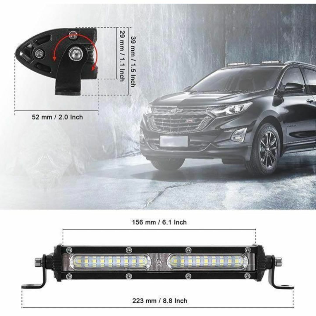 2個　LEDワークライトライトバー マーカー 60w 補助灯 車幅灯  M7 自動車/バイクの自動車(その他)の商品写真