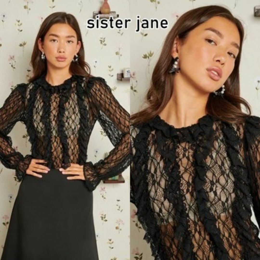 sister jane(シスタージェーン)のSister Jane フリル レーストップ レディースのトップス(シャツ/ブラウス(長袖/七分))の商品写真