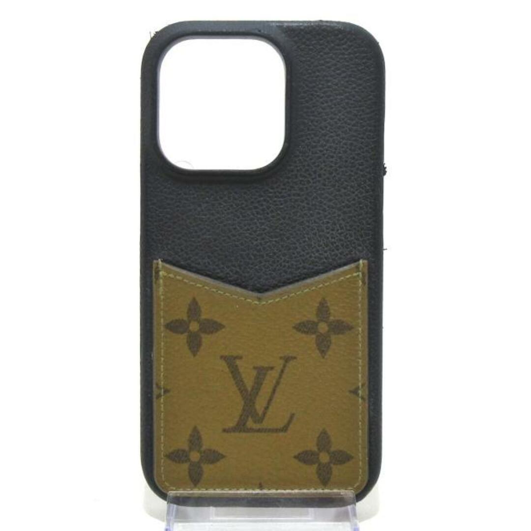 LOUIS VUITTON(ルイヴィトン)のLOUIS VUITTON(ルイヴィトン) 携帯電話ケース モノグラムリバース IPHONEバンパー14PRO M81999 モノグラムリバース×ノワール モノグラム･キャンバス、カーフレザー(皮革の種類：牛革) スマホ/家電/カメラのスマホアクセサリー(モバイルケース/カバー)の商品写真