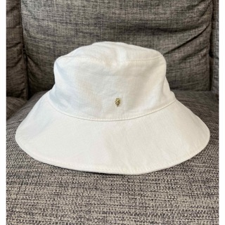 ヘレンカミンスキー(HELEN KAMINSKI)の美品　ヘレンカミンスキー  ハット バケット 無地　綿 白 M 帽子(ハット)