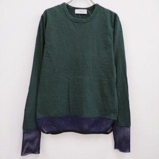 トーガ(TOGA)のTOGA TV62-KJ330 メッシュ切り替え 長袖Ｔシャツ カットソー ロンＴ グリーン ネイビー レディース トーガ【中古】4-0406M♪(カットソー(長袖/七分))