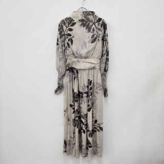 AMERI 新品 MEDI ROLLER ART CHIFFON DRESS 02210560600 定価24200円 サイズS ワンピース べージュ ブラック レディース アメリ【中古】4-0406M☆(その他)