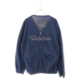 テンダーロイン(TENDERLOIN)のTENDERLOIN テンダーロイン MOSS STITCH ZIP UP JKT モスステッチ ジップアップ フルジップ ジャケット ノーカラー ジャケット ブルー(フライトジャケット)